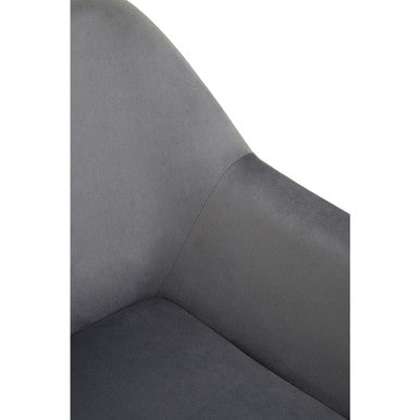 Xander Grey Velvet and Black Frame Armchair