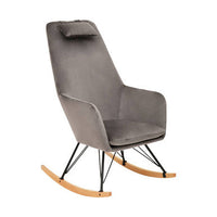 Stockholm Grey Velvet Rocking Chair