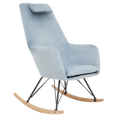 Stockholm Blue Velvet Rocking Chair