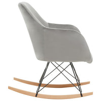 Stockholm Small Grey Velvet Rocking Chair