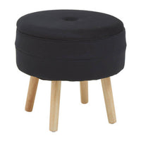 Ivy Black Velvet Stool
