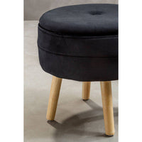Ivy Black Velvet Stool