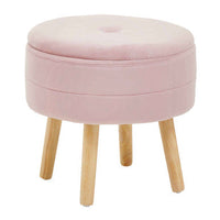 Ivy Pink Velvet Stool