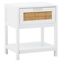Sherman White Wood Side Table