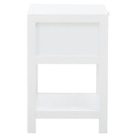 Sherman White Wood Side Table