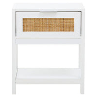 Sherman White Wood Side Table