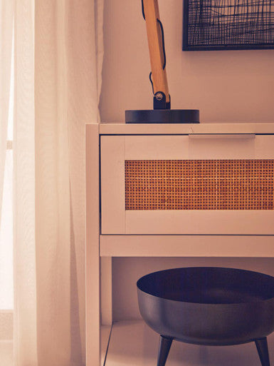 Sherman White Wood Side Table