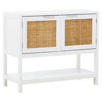 Sherman White Wood Side Cabinet