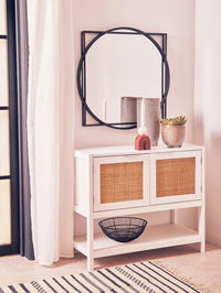 Sherman White Wood Side Cabinet