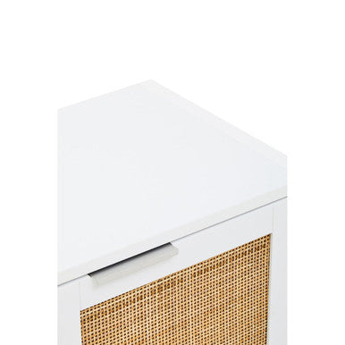 Sherman White Wood Side Cabinet