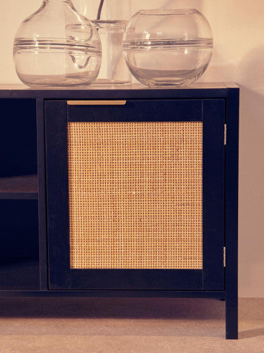 Sherman Black Wood Media Unit