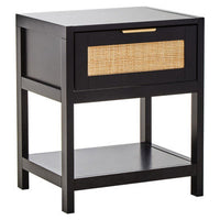Sherman Black and Natural Bedside Table