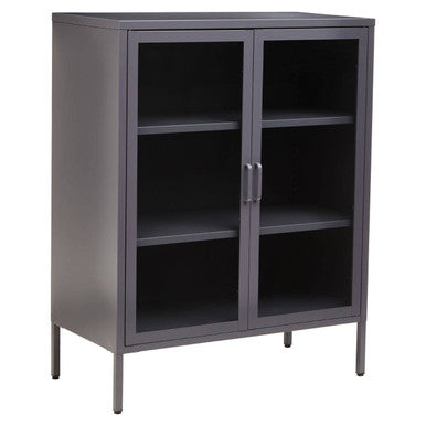 Acier Two Door Grey Metal Cabinet