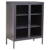 Acier Two Door Grey Metal Cabinet