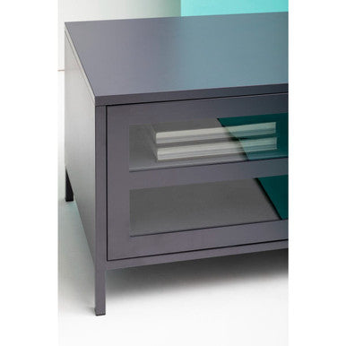 Acier Two Door Grey Metal Media Unit