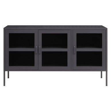 Acier Three Door Grey Metal Sideboard