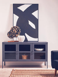 Acier Three Door Grey Metal Sideboard