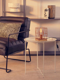 Acero Round White Side Table
