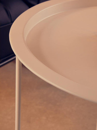 Acero Round White Side Table