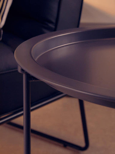 Acero Round Grey Side Table