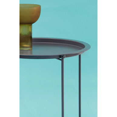 Acero Round Grey Side Table