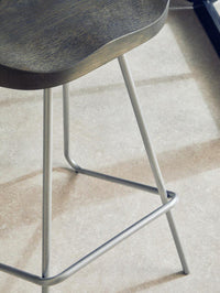 District Silver Metal Frame Bar Stool