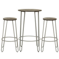 District 3Pc Elm Wood Bar Table And Stool Set