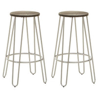 District 3Pc Silver Frame Bar Table Stool Set