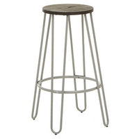 District Grey Finish Metal Frame Bar Stool