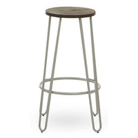 District Grey Finish Metal Frame Bar Stool