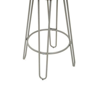 District Grey Finish Metal Frame Bar Stool