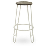 District White Finish Metal Frame Bar Stool