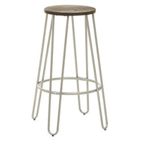 District Silver Finish Metal Frame Bar Stool