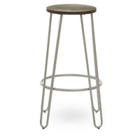 District Silver Finish Metal Frame Bar Stool