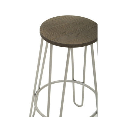 District Silver Finish Metal Frame Bar Stool