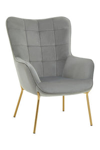 Stockholm Grey Velvet Chair