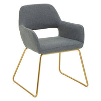 Stockholm Grey and Gold Dining Chair