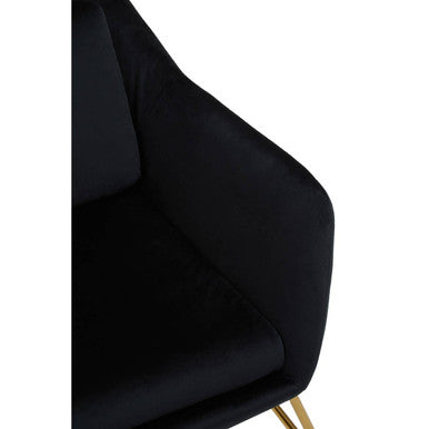 Stockholm Black Velvet Armchair