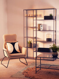 Stockholm Natural Chair With Black Metal Frame