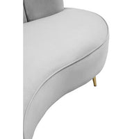 Hasna Three Seat Grey Velvet Sofa