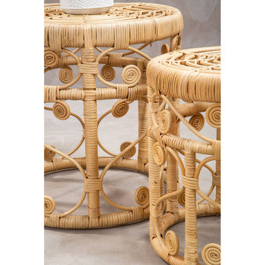 Mataram Set Of Two Natural Rattan Tables