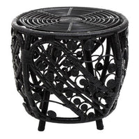 Mataram Black Natural Rattan Side Table