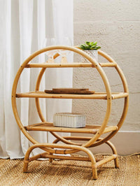 Mataram Three Tier Natural Rattan Shelf Unit 1