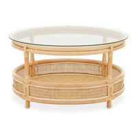 Mataram Rattan Coffee Table With Glass Top