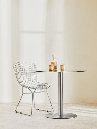 Metropolitan Round Silver Finish Dining Table