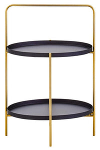 Trosa Two Tier Black and Gold Side Table