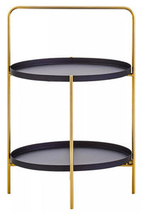 Trosa Two Tier Black and Gold Side Table