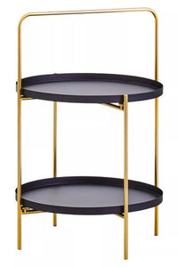 Trosa Two Tier Black and Gold Side Table