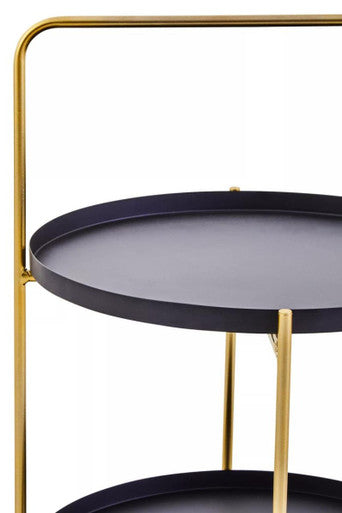 Trosa Two Tier Black and Gold Side Table