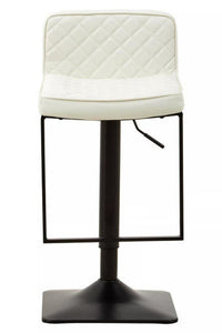 Baina White Leather Effect and Black Base Bar chair